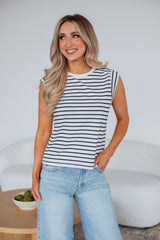 Terra Striped Top - Ivory Mix