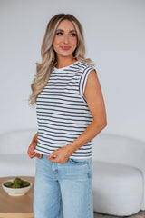 Terra Striped Top - Ivory Mix