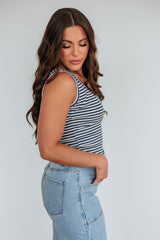 Theo Striped Tank - Navy Mix