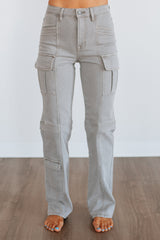 Tracey Hidden Cargo Jeans - Gravel