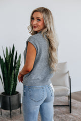Camry Cardigan Top - Heather Grey
