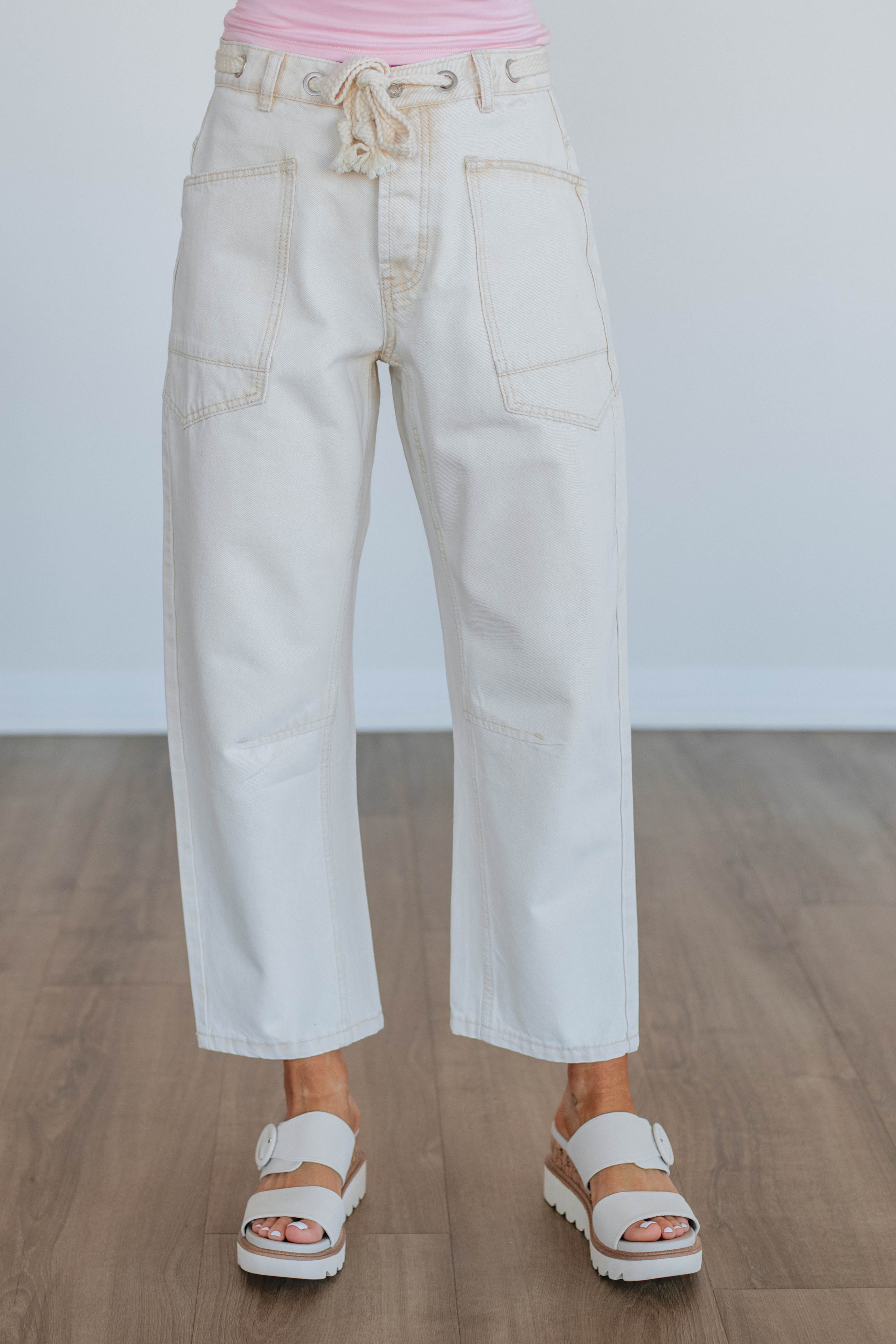 Vance Denim Pants - Cream