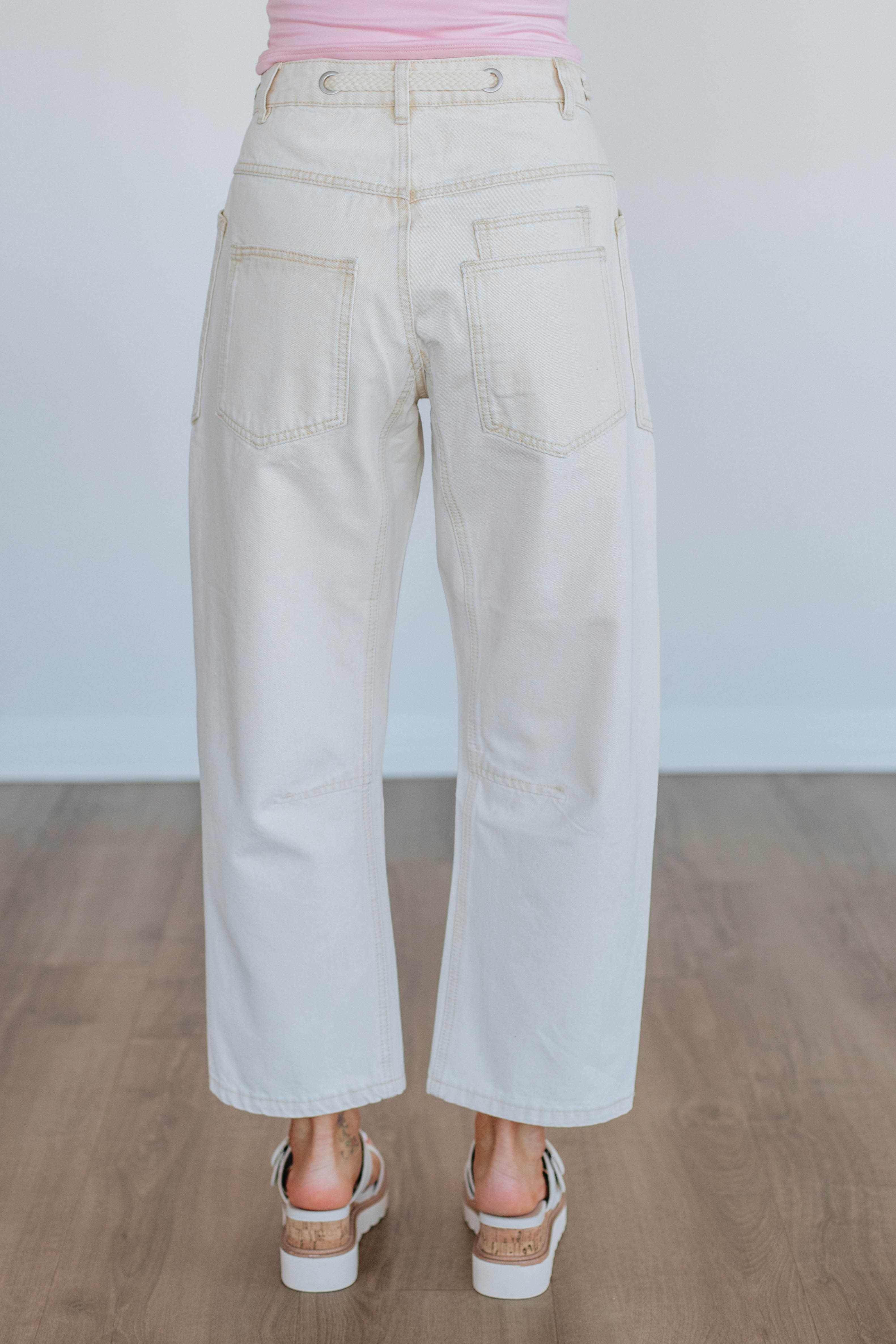 Vance Denim Pants - Cream