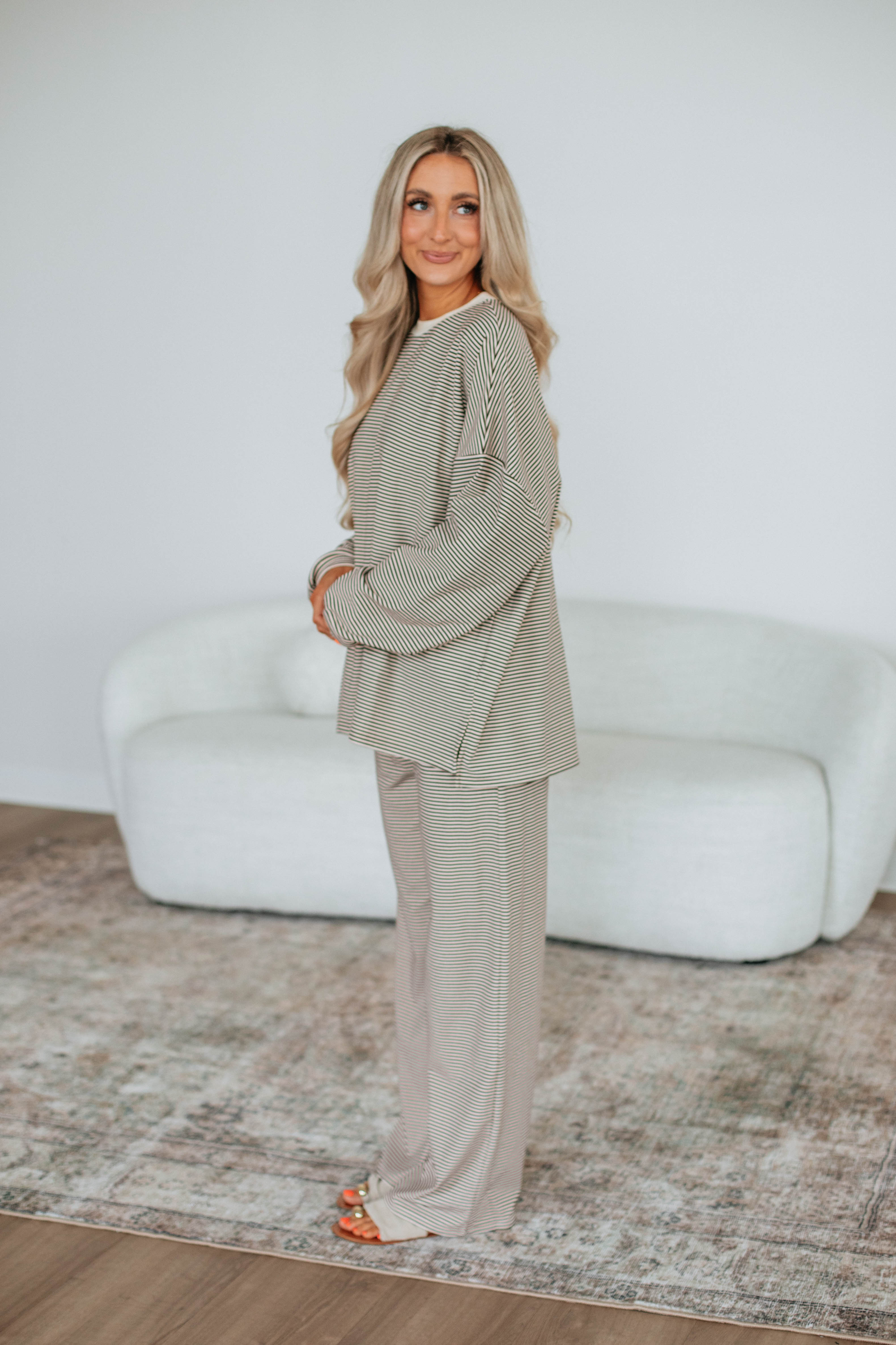 Cayla Striped Pants - Espresso Mix