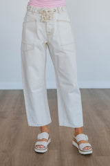 Vance Denim Pants - Cream