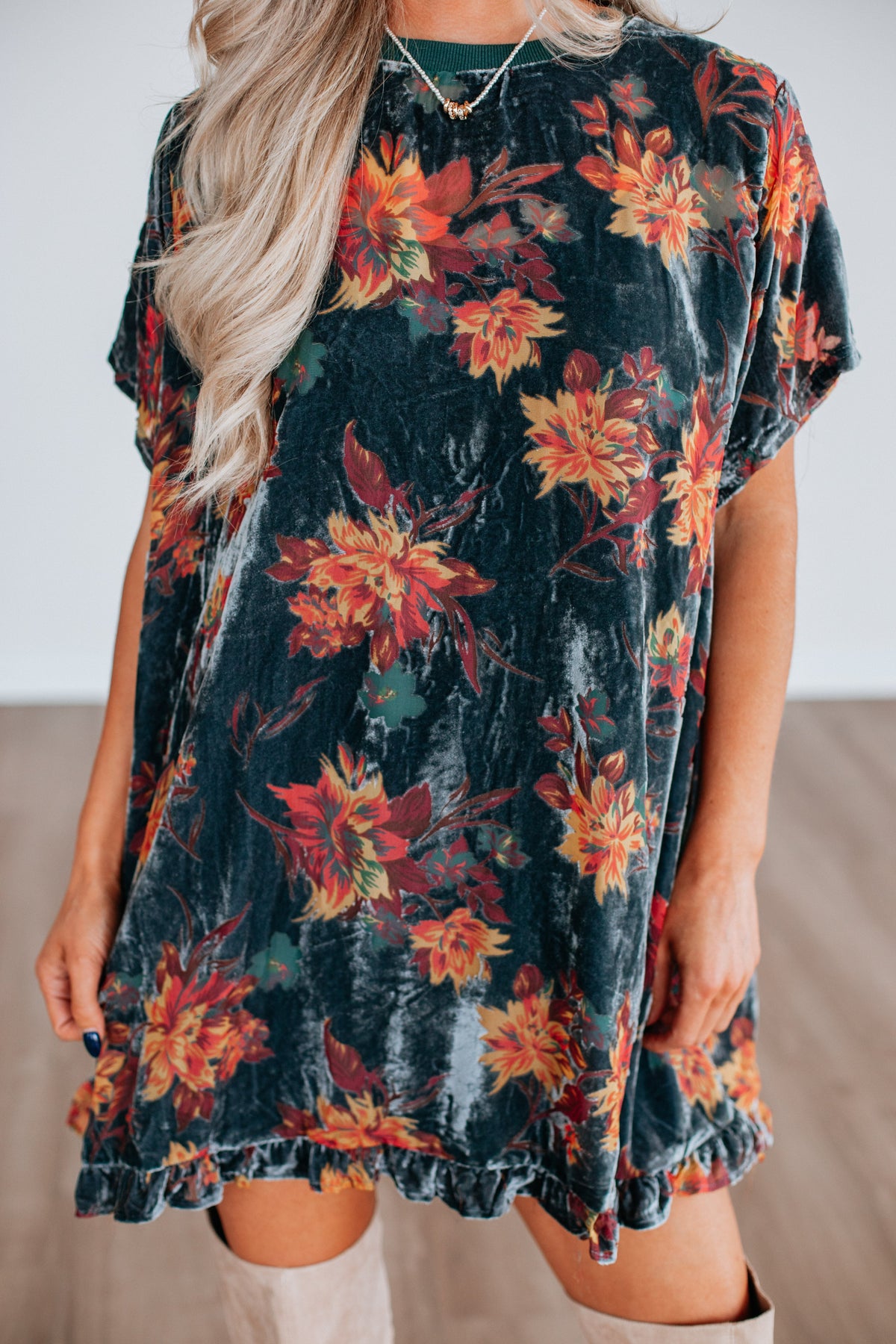 Verity Floral Velvet Dress