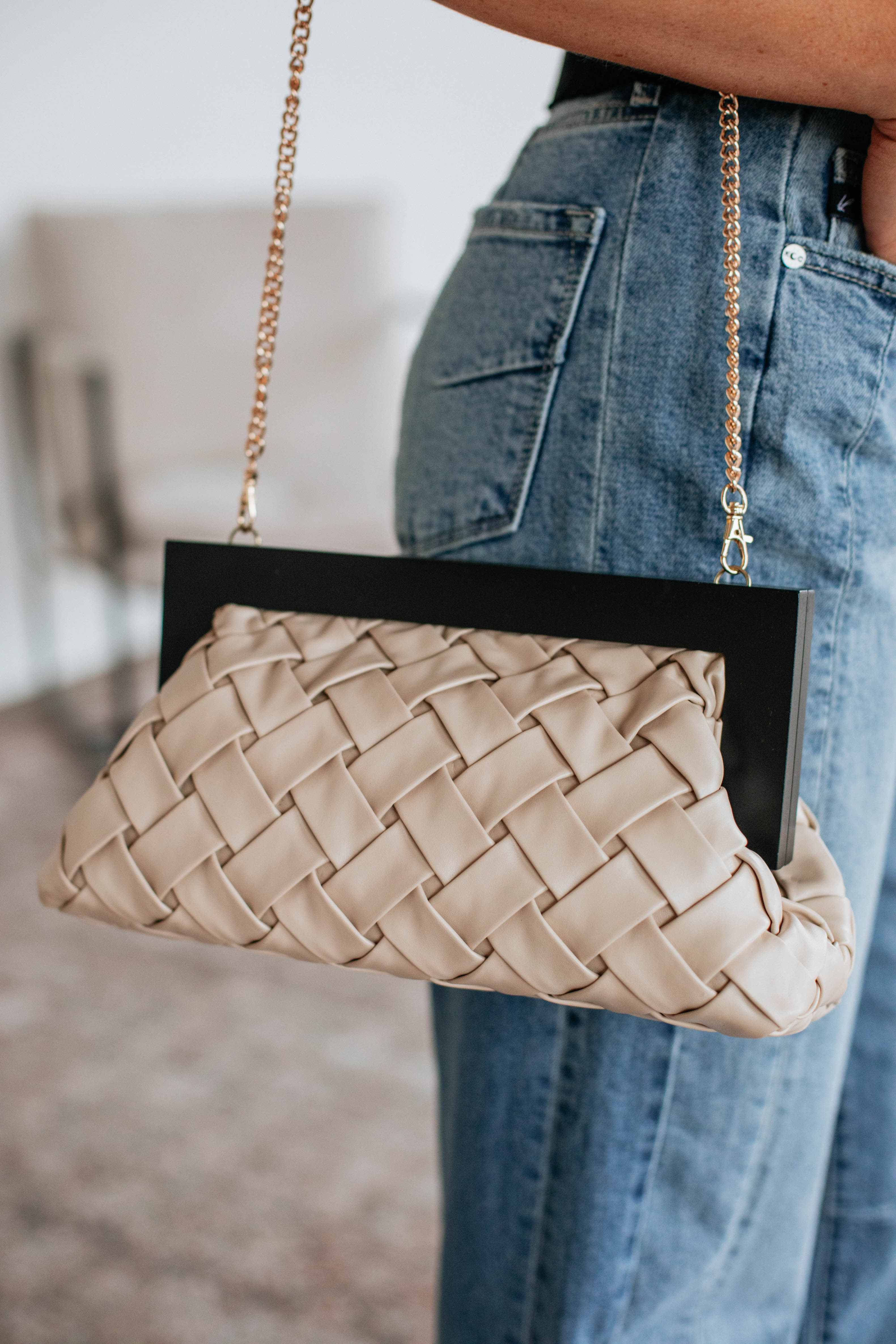 Yensy Woven Clutch Bag