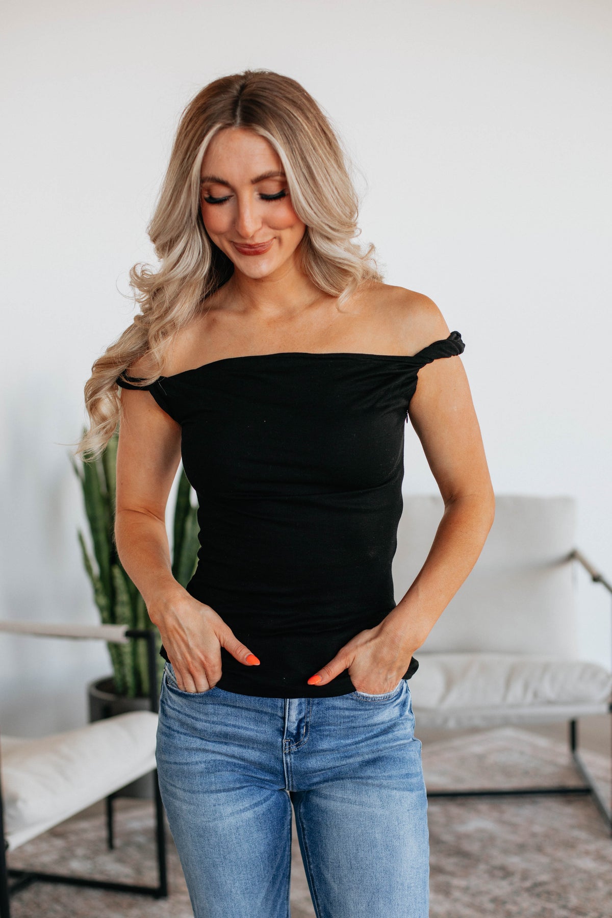 Zariya Off Shoulder Top - Black