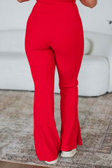 Zinia Ribbed Flare Leggings - Heatwave