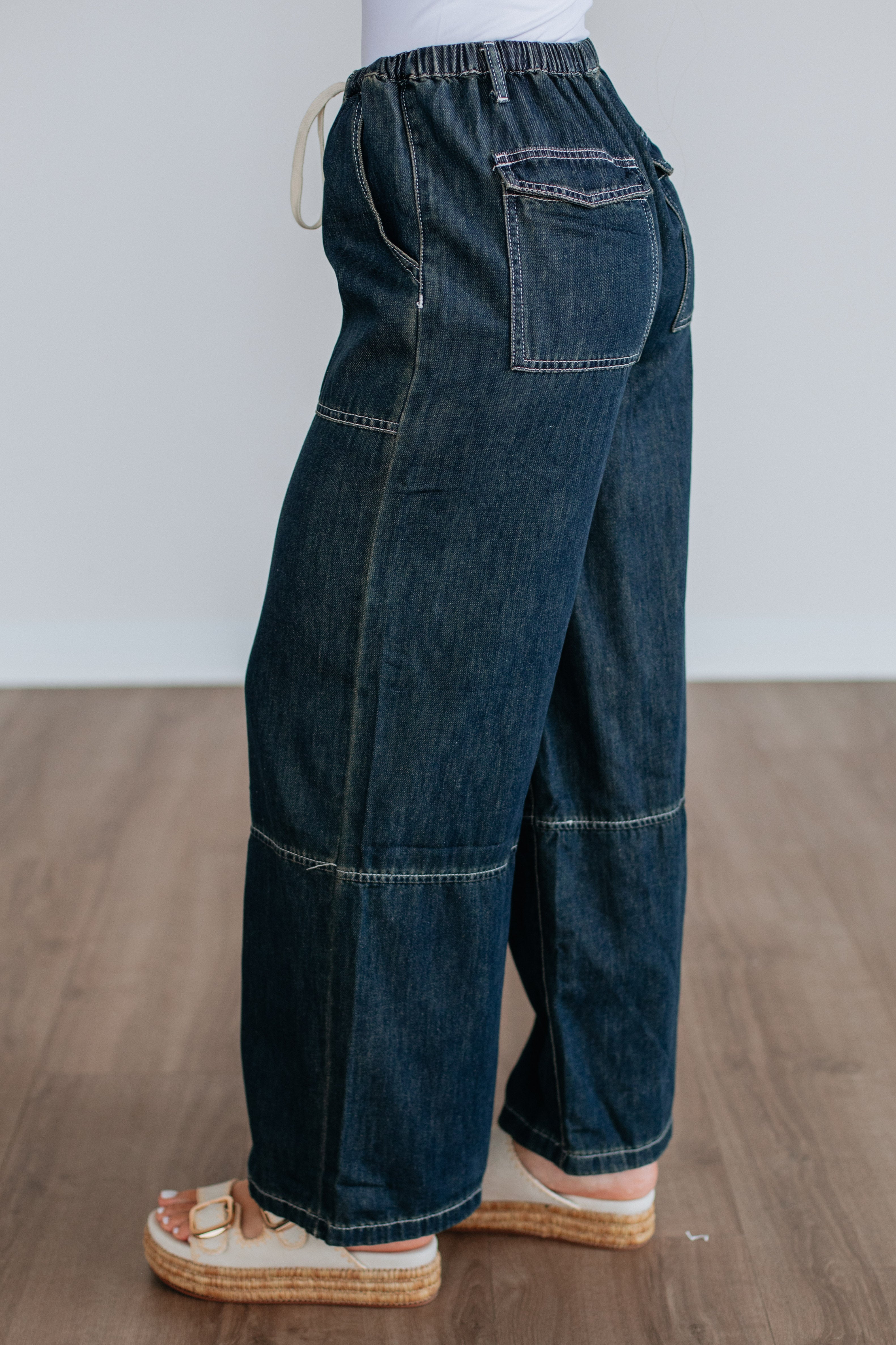 Twila Wide Leg Pants - Dark Wash